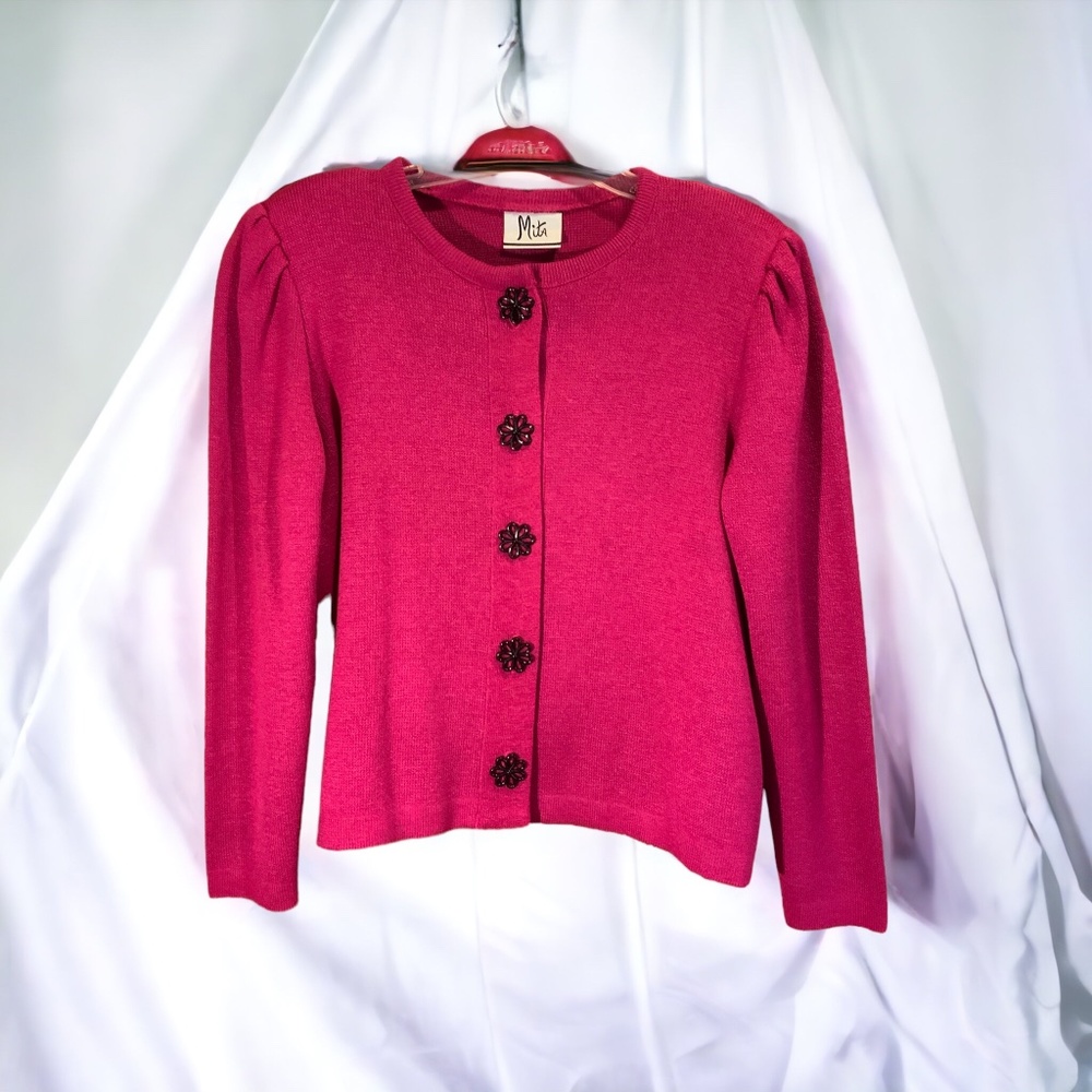 Vintage MITA Women’s Cardigan Jacket Ornate Buttons Sz 12